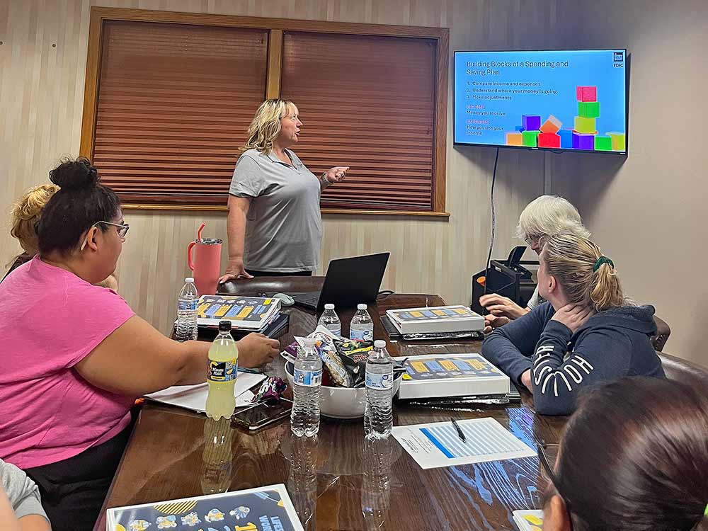 Chris presenting life skills information.